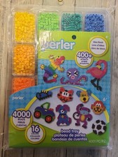 Perler Beads 4000 16 Different Colors And A Bead Tray 17605 W/Idea Book New
