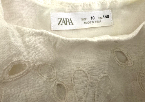 ZARA Girls Crop Top White Embroidered Eyelet Size 10 - Picture 7 of 11