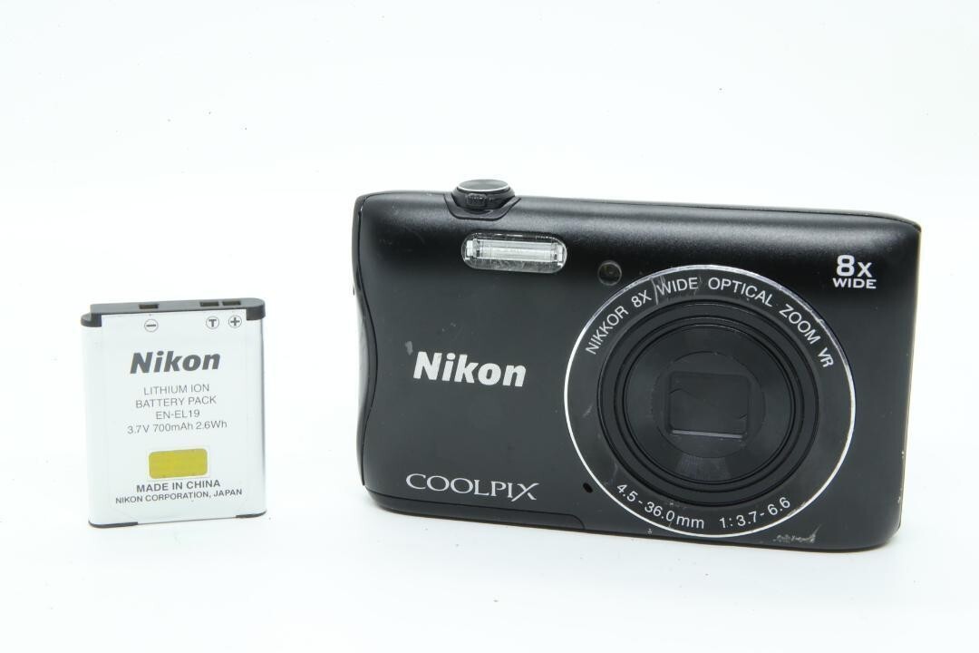 Nikon COOLPIX S3700 Black 8x Zoom 20.1MP Compact Digital Camera Wi