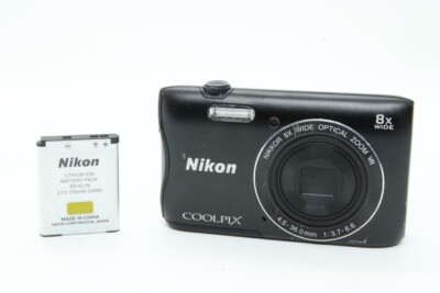 【美品】Nikon COOLPIX S3700 ブラック　動作確認済 Nikon COOLPIX S3700 Black 8x Zoom 20.1MP Compact Digital Camera Wi
