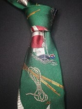 Rare Vintage Polo Ralph Lauren Silk Tie Green Racing Sail Boats Made in USA