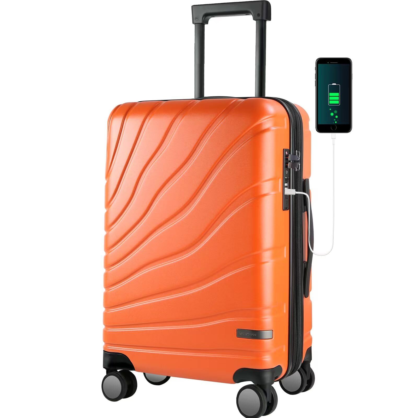 Carry On Luggage with Spinner Wheels & TSA Lock, Expandable Hard Shell Suitca...-image
