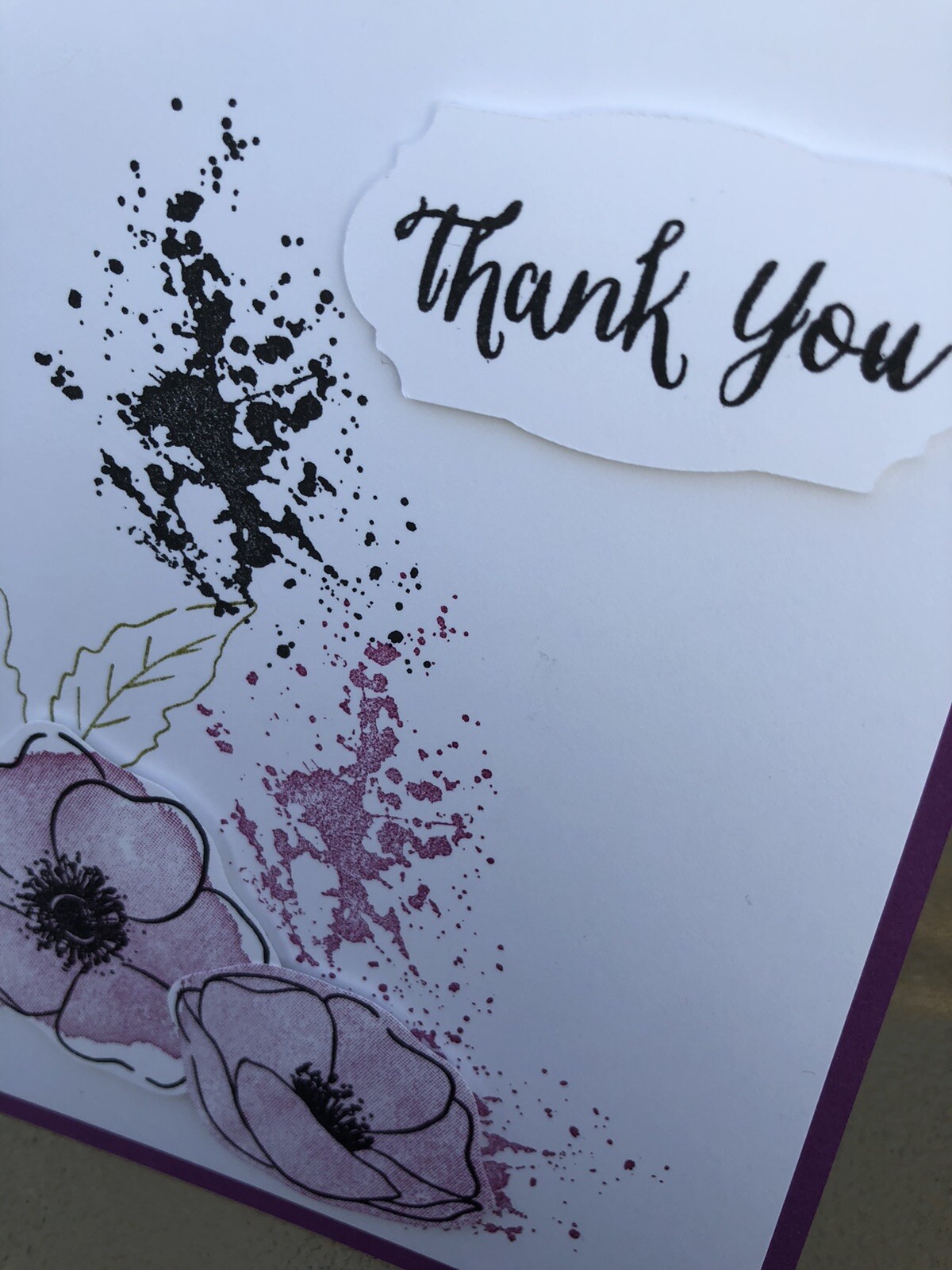Card Set Of 4 Stampin Up Painted Poppies THANK YOU Berry Burst | eBay