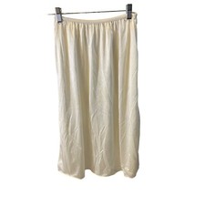 Vintage White Cream Nylon Half Slip Skirt Lingerie SZ Medium
