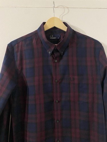 Fred Perry Tartan Long Sleeved Button Shirt Medium Brand New With Tags - Picture 8 of 22