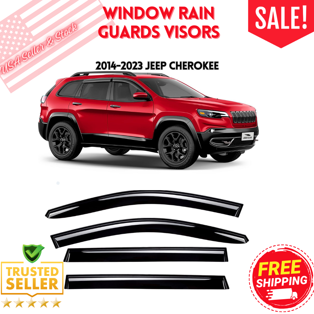 NEW 1423 Jeep Cherokee Window Visors Vent Rain Guard Deflector Acrylic 4PCS eBay