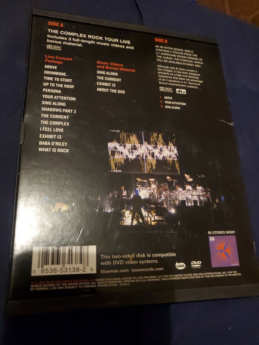 Blue Man Group - The Complex Rock Tour Live (DVD, 2003) Snap case