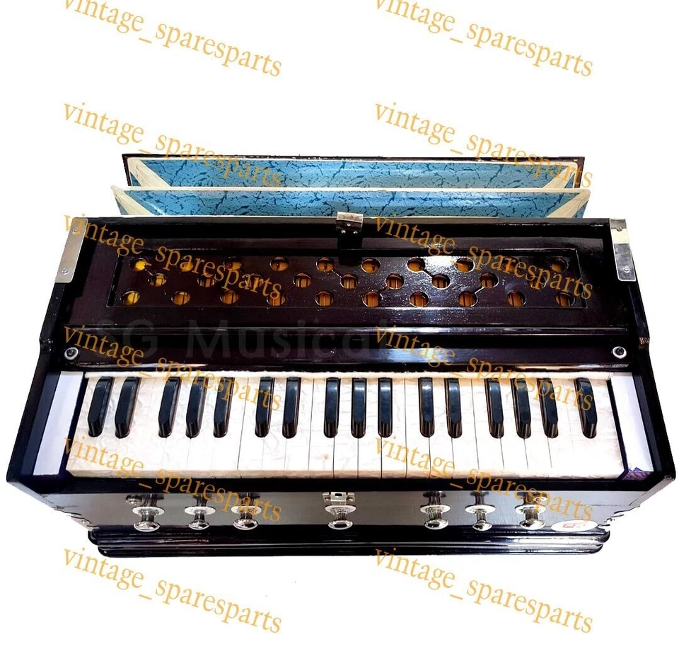 MUSICAL HARMONIUM OCTAVES~7 STOPS~DOUBLE REEDS~39 KEYS~DOUBLE FOLD BELLOW~440 HZ - Image 4 of 4
