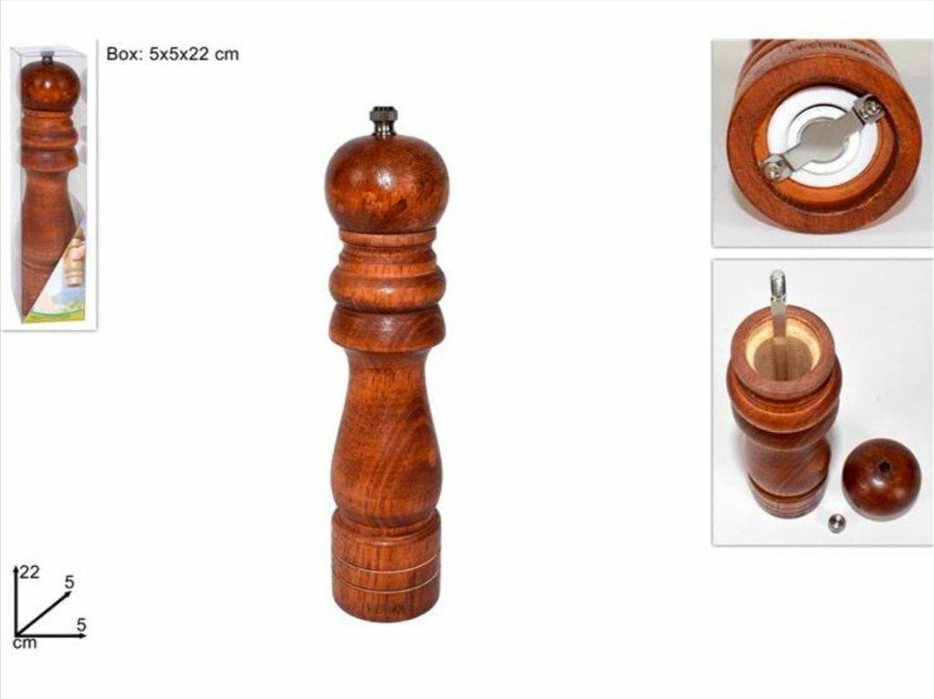 X Molino de Pimienta Sal Grueso Amoladora Madera Macinina Moledora Corta Idea