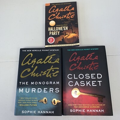 2 Sophie Hannah Monogram Murders Closed Casket + Agatha Christie Hercule Poirot