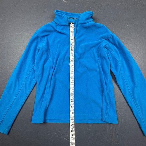 Spyder Boys Fleece Pullover Sweater Medium Blue Half Zip Winter Ski Base Layer - Picture 4 of 10