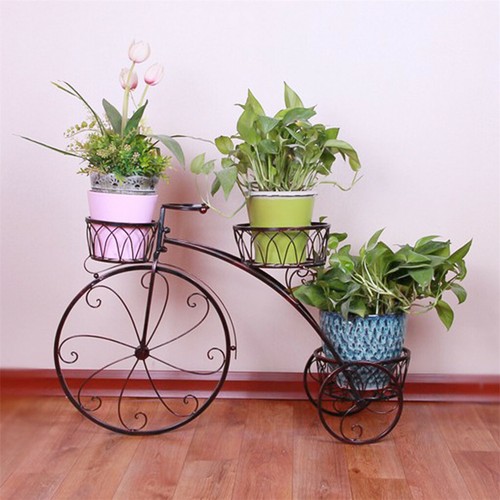 3-Tier Bicycle Plant Stand Wrought Iron Tricycle Planter Home Garden Patio Decor - Picture 12 of 12