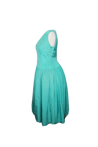 Jasper Conran London Size 12 Vintage Green Sleeveless Long Puff Skirt Dress - Picture 2 of 12