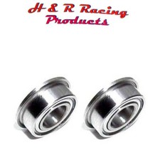 H R Racing HR305 1/8" x 1/4" Flanged Ball Bearings Chrome Steel 1/24 Slot Car