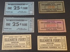 6 tiny tickets - Elizabeth Ferry / Brooklyn Bus Corp. / The Connecticut Company
