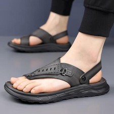 Men's Summer Fashion Casual Flip Flops Wedge Heel Pull On Sandals Shoes Beach