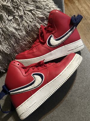 Red Blue Air Force Lv8 High Top Nike Men's Size 10 Air Force High