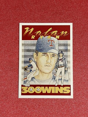 MINT RARE 1990's Nolan Ryan Promo Card 300 Wins 5000ks Baseball Texas Rangers