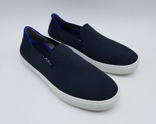 Rothy's The Sneaker Women's Size 7 Slip On Shoes Black Blue Trim