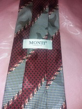 CRAVATTA UOMO NUOVA PURA SETA SILK SOIE TIE FANTASIA FIRMATE ''MONTI''