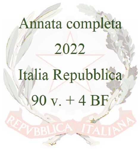Briefmarken ITALIEN 2022 KOMPLETTER JAHRGANG 90 v. + 4 BF - Neu - Bild 1 von 1