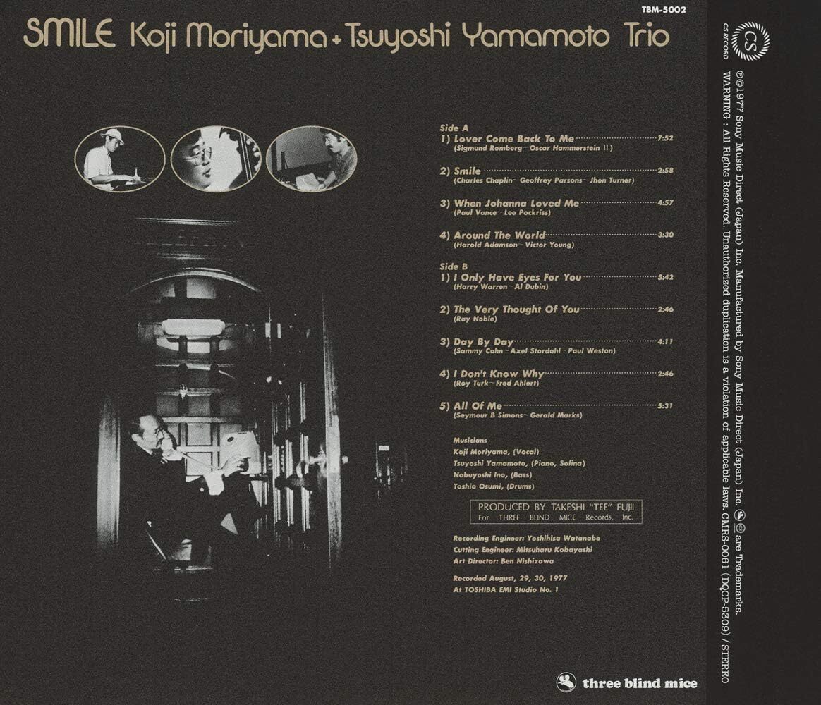 New CD KOJI MORIYAMA & TSUYOSHI YAMAMOTO TRIO -SMILE- from Japan