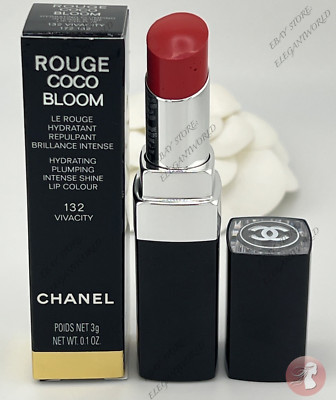 Chanel Rouge Coco Bloom Hydrating Plumping Intense Shine Lipstick 132 VIVACITY