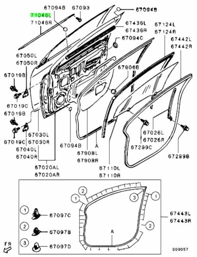 Mitsubishi Genuine OEM Lancer Galant Front LH Door Belt Line Window Moulding - Image 3 of 3