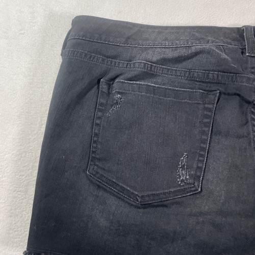 Torrid Shorts Damen 21 Shortie schwarz Bündchen Saum hoher Bund dunkel Denim Damen 42x3 - Bild 16 von 18