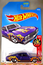 2017 Hot Wheels #182 HW Flames 4/10 69 FORD TORINO TALLADEGA Purple w/Chrome 5Sp