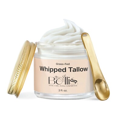 New Organic Grass-Fed Whipped Tallow for Face, Vanilla Bean Soft Skin Balm