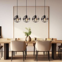 HäNgelampe Pendellampe Esstischlampe HöHenverstellbar Wohnzimmerlampe 4 Flammig