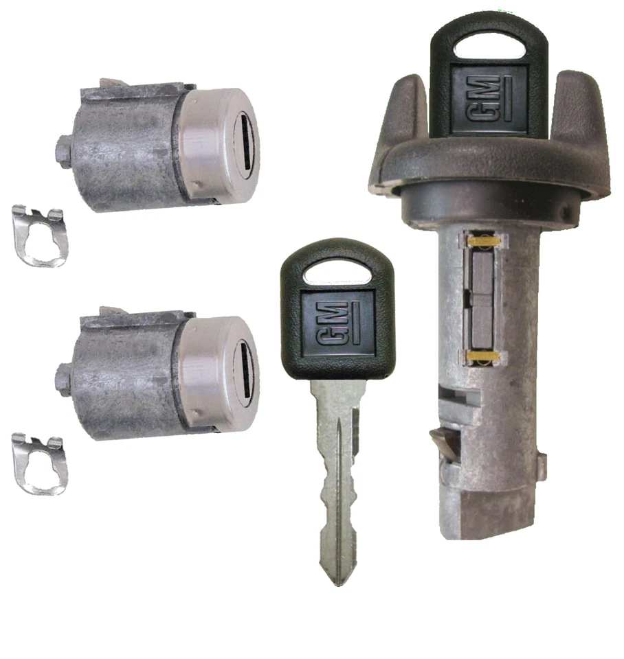 Juego de 2 llaves GM de cilindro de bloqueo de llave de encendido OEM y vaso de cerradura de puerta Foto 3 de 3