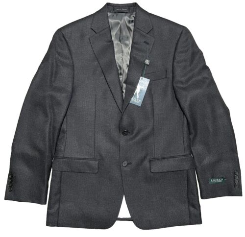 LAUREN RALPH LAUREN Charcoal Classic-Fit Ultraflex Twill Sport Coat Jacket 46L