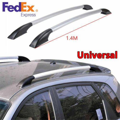 Pair 1.4m/55'' Car Decorative Roof Rack Side Bar Rail Aluminum Alloy w/Adhesive - Picture 1 of 12
