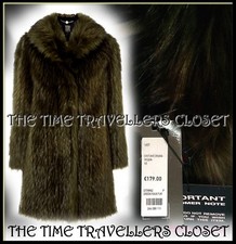 Bnwt Biba Rare Drama Green Portobello Faux Fur Coat Jacket Uk 10 38 6 Rrp £179