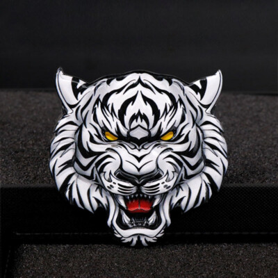 Hochwertig Tiger 3D Metall Emblem Dekoration Auto Schwarz Weiß Karosserie Tuning