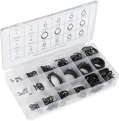 NEIKO 50458A Snap Ring Shop Assortment | 300 Piece Retaining Ring Set | 18 Sizes