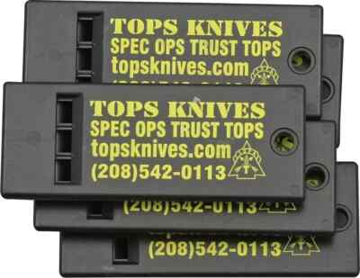 TOPS KNIVES Survival Whistle 5-Pack Heavy Duty Loud Blast Outdoor Safety USA