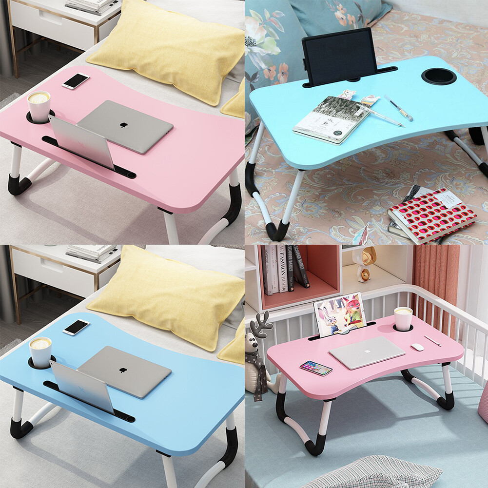 1-2 piezas Soporte de mesa de cama de estudio plegable portátil ajustable para computadora portátil de EE. UU.