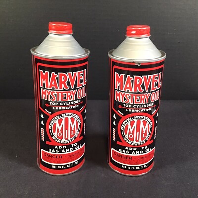 Vintage Marvel Mystery Oil Tin Can Cone Top 16 fl oz Petroliana