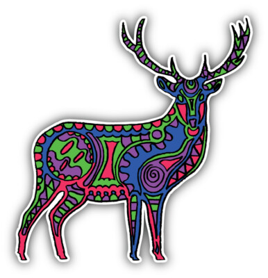 Cheerful Moose Car Bumper Sticker Decal