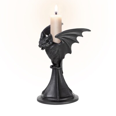Alchemy Gothic V114 Vespertilio Candlestick Holder Bat Wing Moon Decor Witch