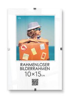 Cliprahmen 10X15 Cm Rahmenloser Bilderrahmen Bildhalter Kunstglas Plexi A6