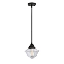Innovations Oxford 1 Light 8.8.5" Mini Pendant, LED, BK/CL - 288-1S-BK-G532-LED