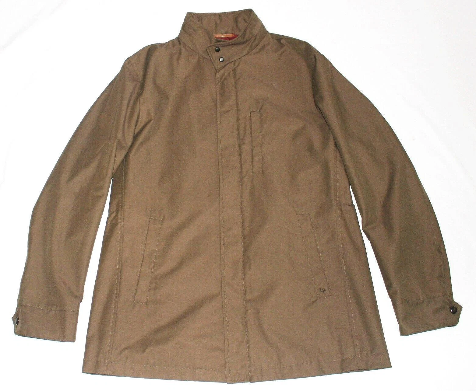 NWOT Luciano Barbera Jacket LARGE L 46 EU 56 Brown Cotton Nylon Car Coat $1695 image 1