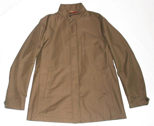 NWOT Luciano Barbera Jacket LARGE L 46 EU 56 Brown Cotton Nylon Car Coat $1695 video thumbnail