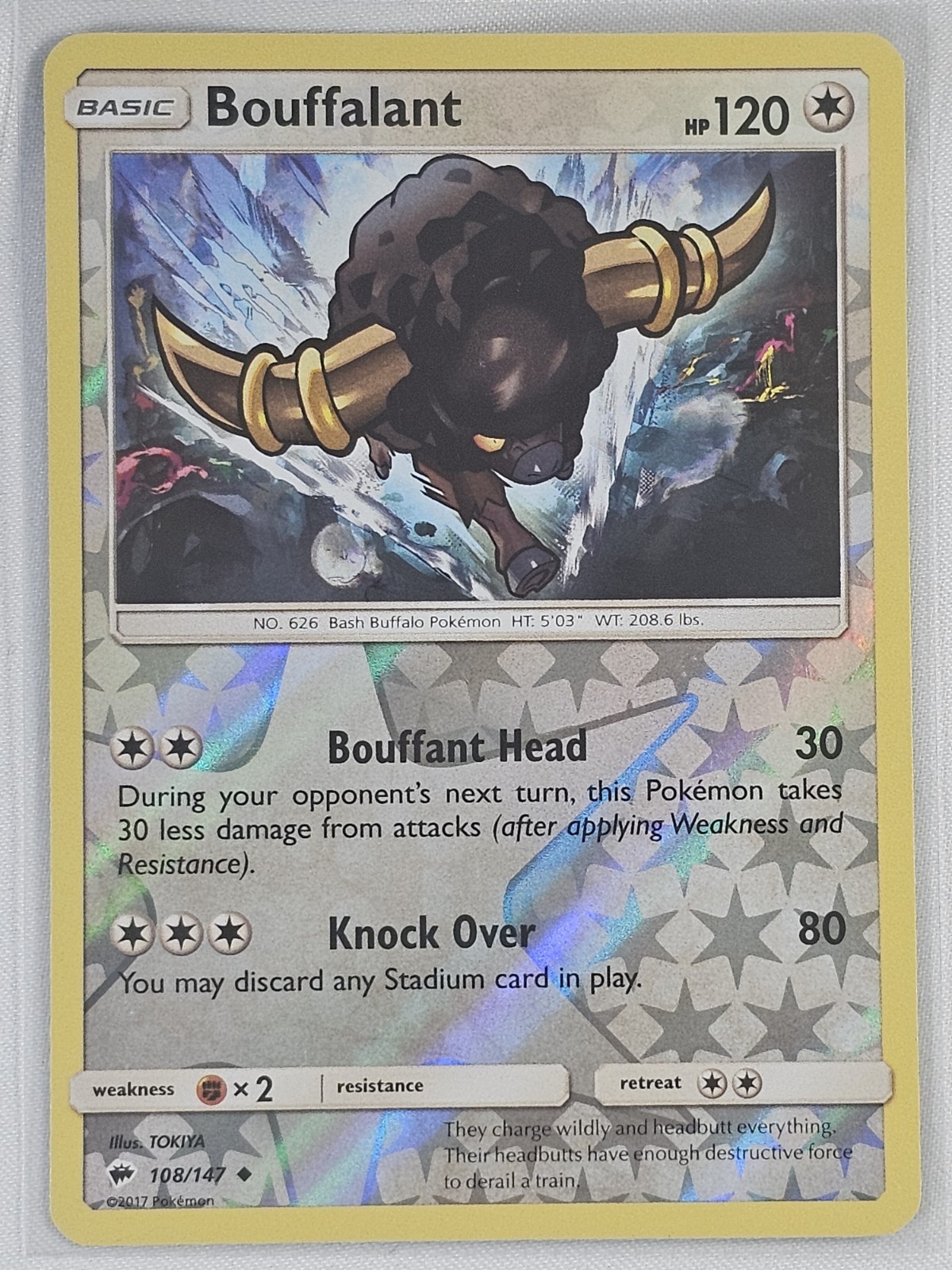108/147 Bouffalant - Burning Shadows - Reverse Holo Pokemon TCG Card - NM 