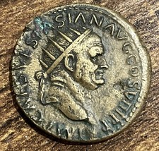 Roman Empire Bronze Dupoudius Of Emperor Vespasian Lugdunum Mint B23