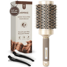 round Hair Brush, Nano Thermal Ceramic & Ionic Tech, 2.1 Inch Barrel with Boar B